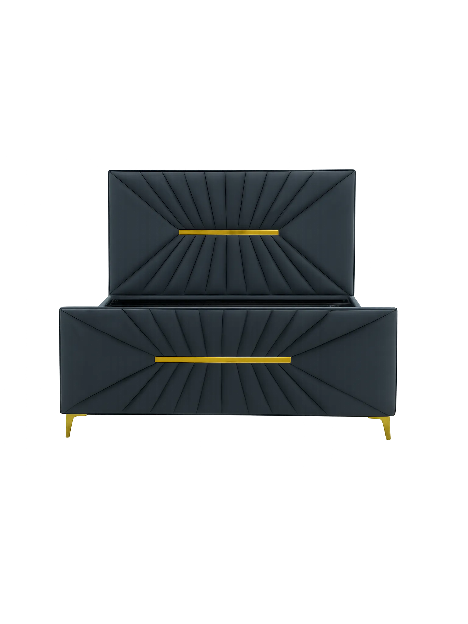 Grey & Gold Sunburst Bed