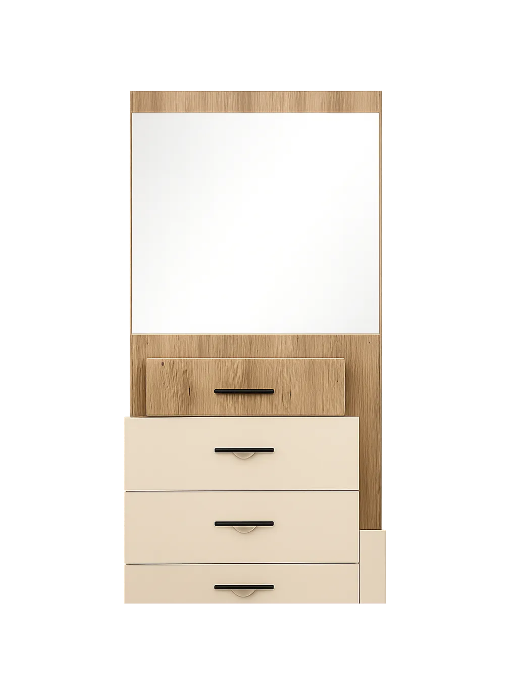 Commode miroir Crème & Bois
