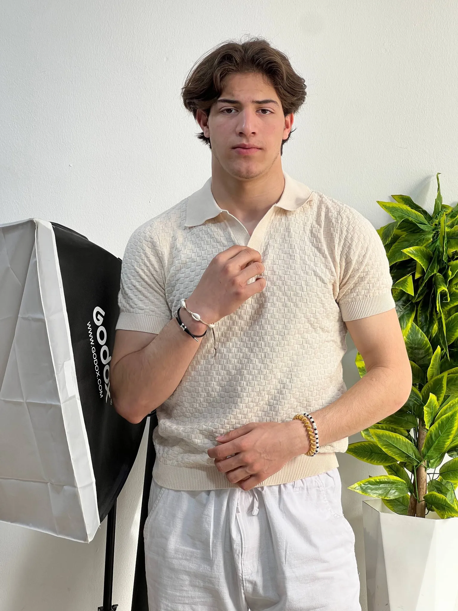 Zara polo shirt beige